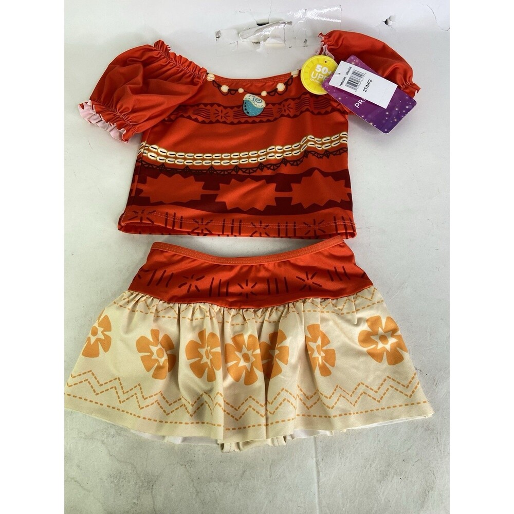 Disney Moana 2 Piece Top and Bottoms Swim Set Swimwear Toddler Girls Size 2T